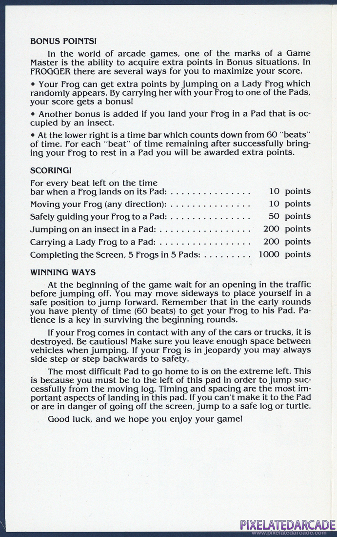 Frogger: Instruction Manual - Page 5