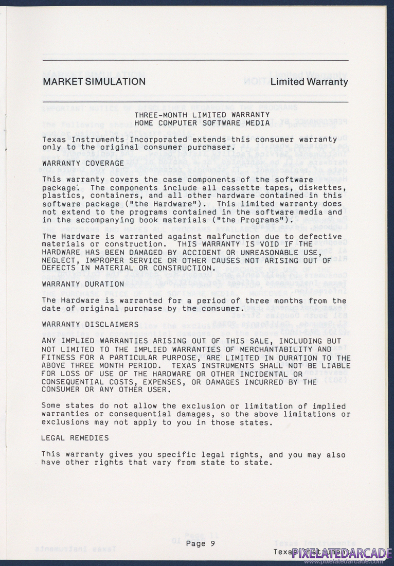 Market Simulation: Instruction Manual - Page 9