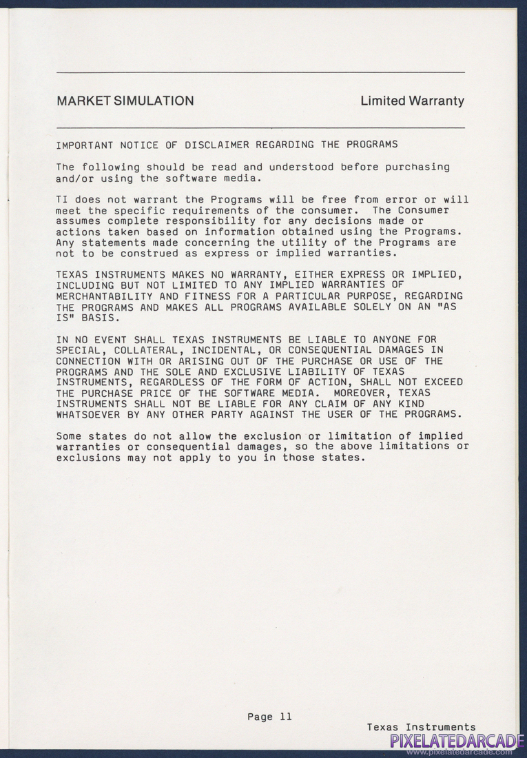 Market Simulation: Instruction Manual - Page 11