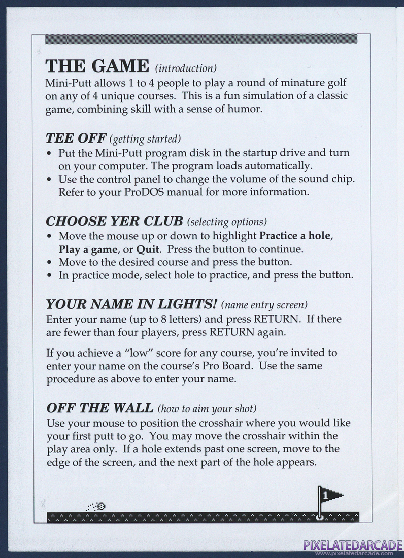 Mini-Putt: Instruction Manual - Page 1