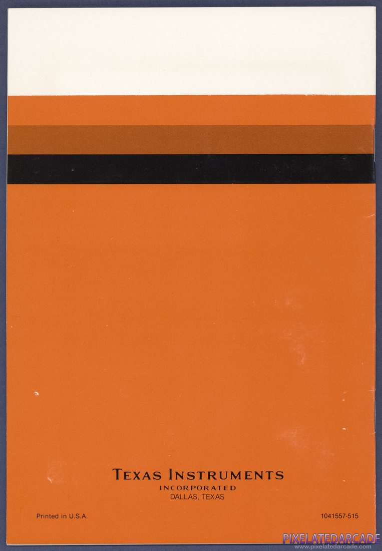 Oldies But Goodies - Games I: Instruction Manual - Back Cover
