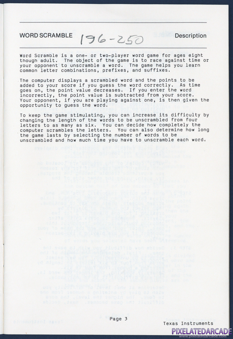 Oldies But Goodies - Games I: Instruction Manual - Page 3