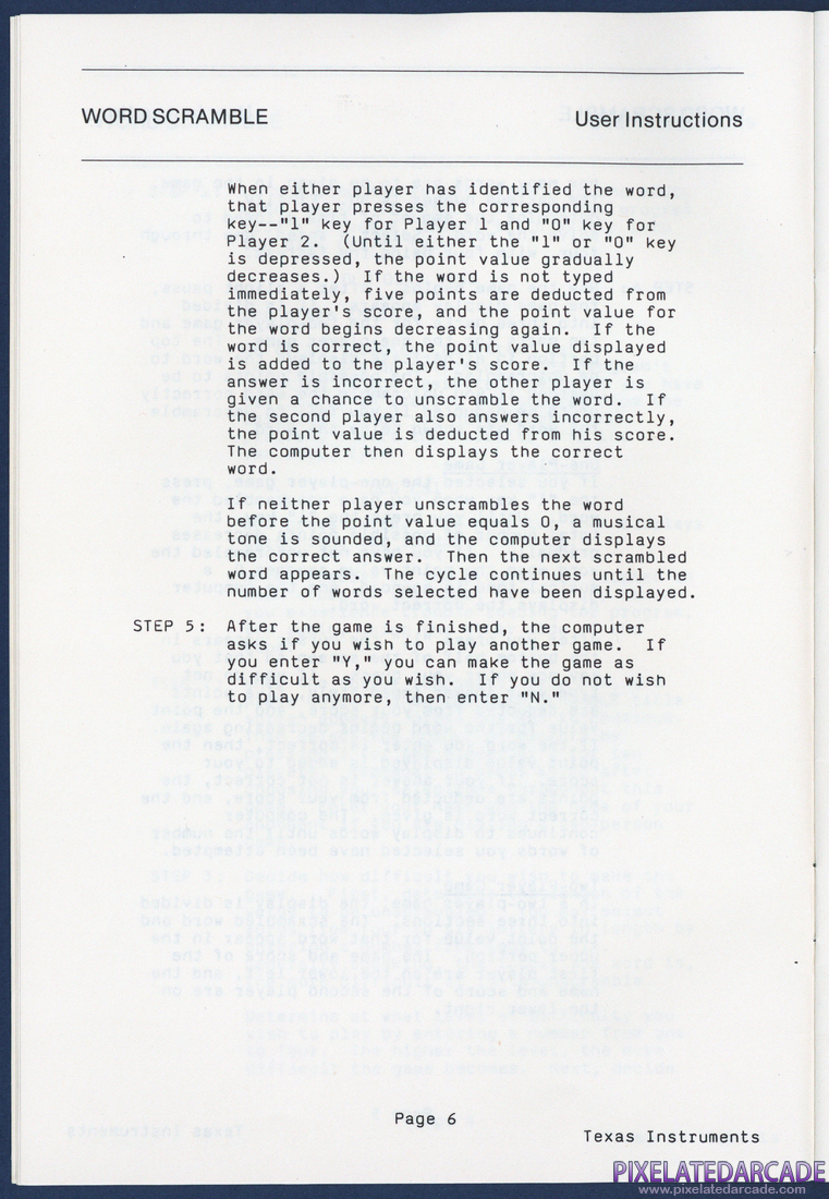 Oldies But Goodies - Games I: Instruction Manual - Page 6