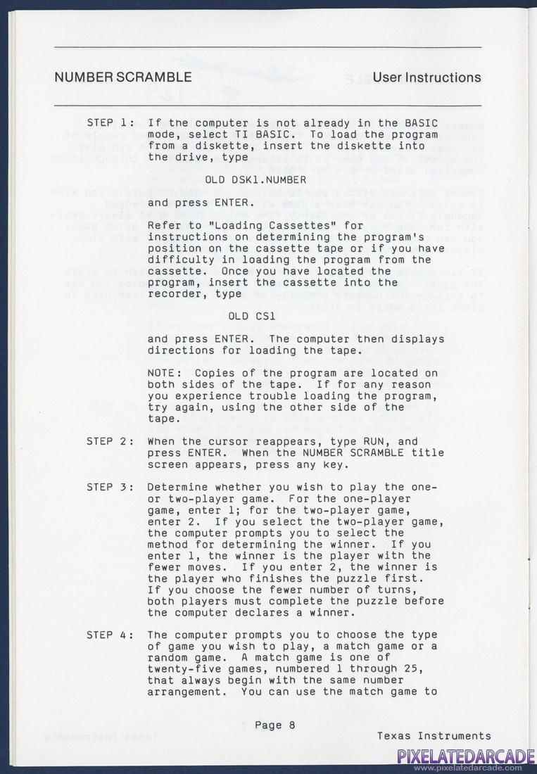 Oldies But Goodies - Games I: Instruction Manual - Page 8