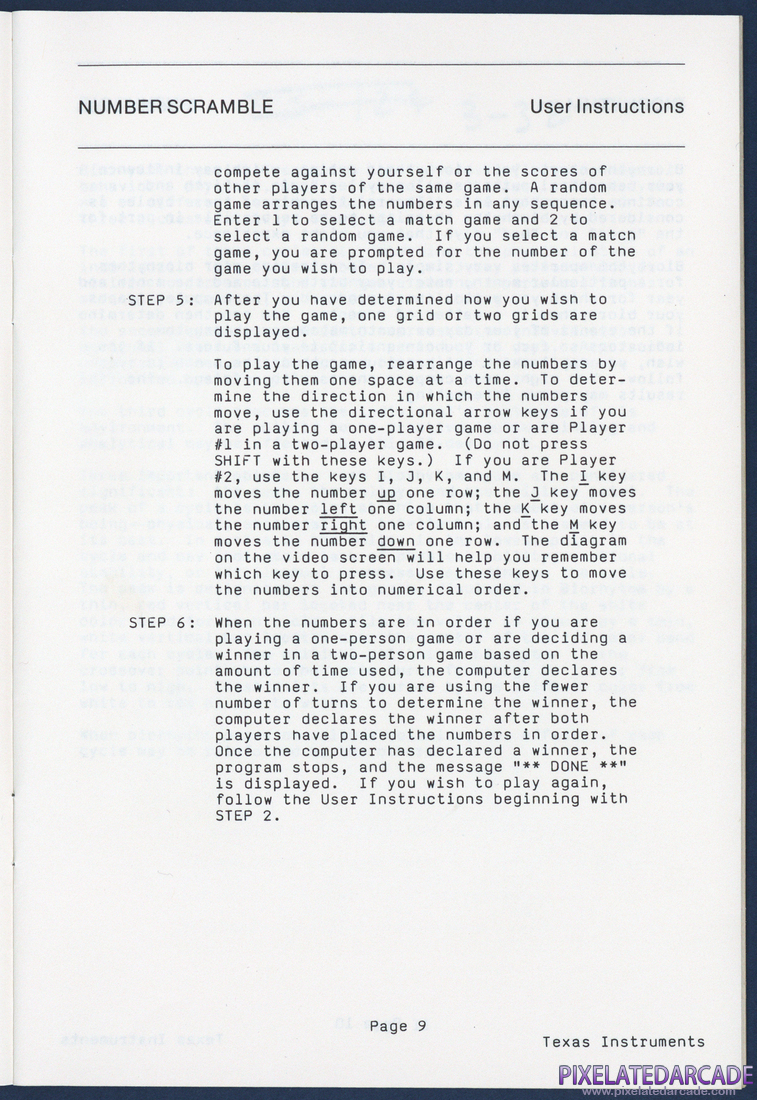 Oldies But Goodies - Games I: Instruction Manual - Page 9