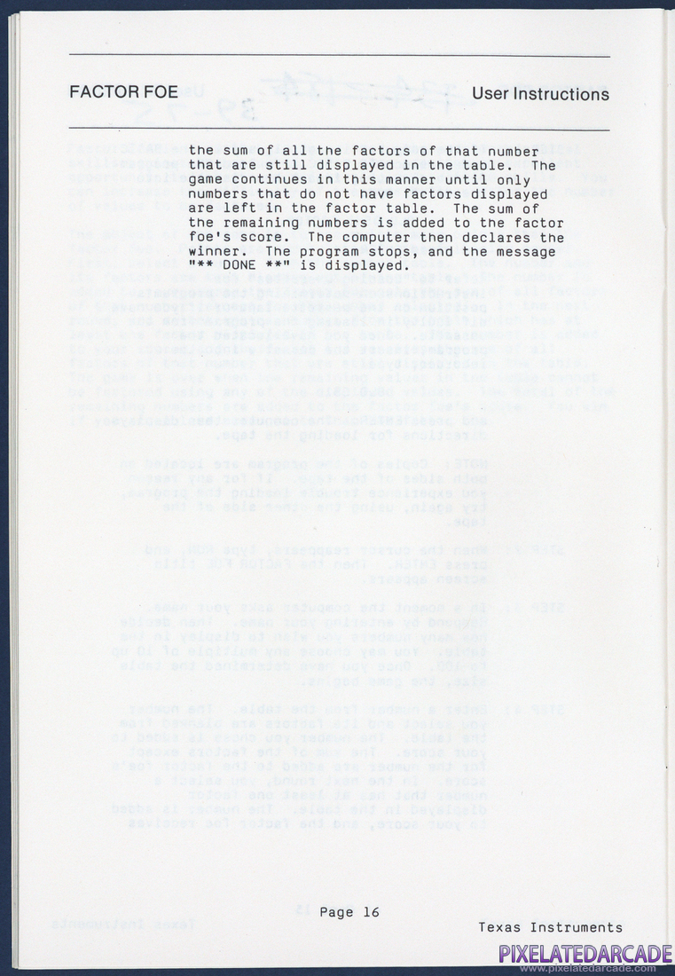 Oldies But Goodies - Games I: Instruction Manual - Page 16