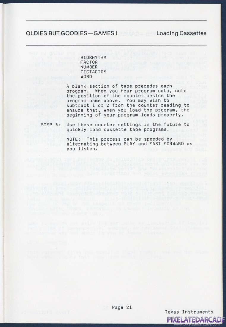 Oldies But Goodies - Games I: Instruction Manual - Page 21