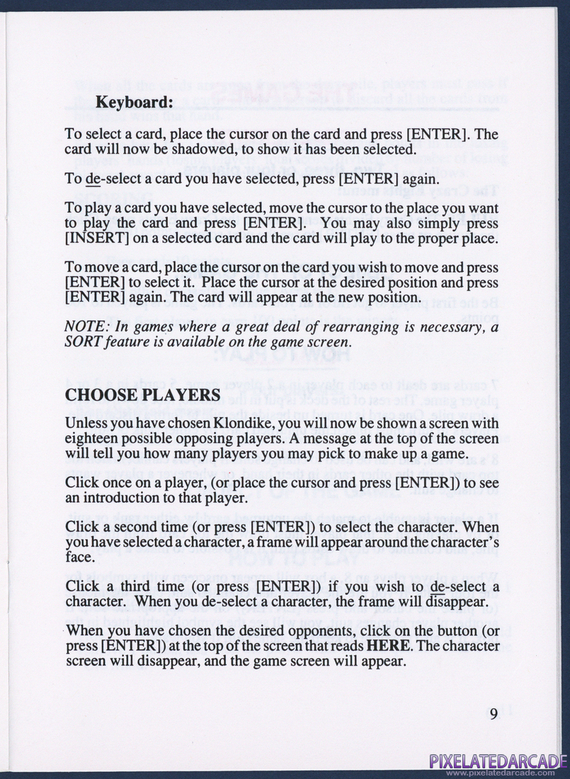 Hoyle: Official Book of Games - Volume 1: Instruction Manual - Page 12