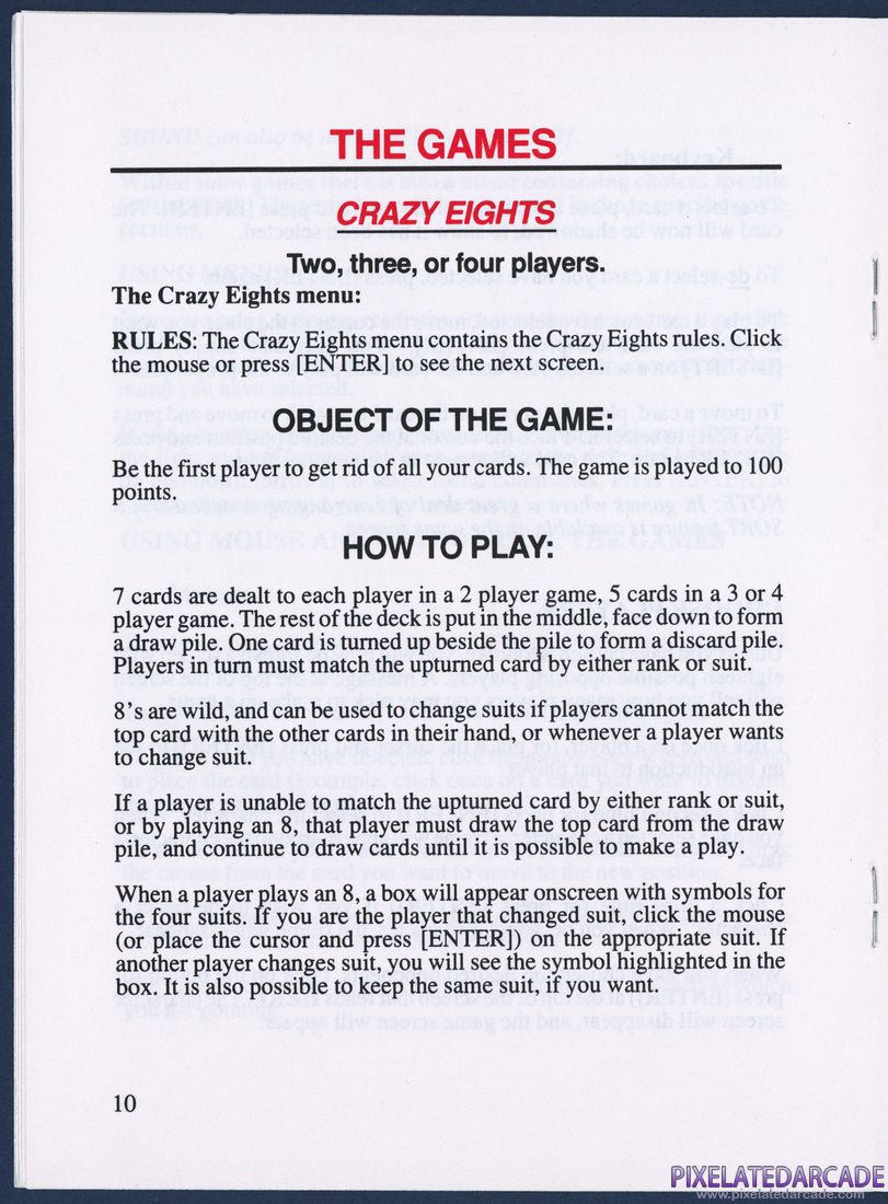 Hoyle: Official Book of Games - Volume 1: Instruction Manual - Page 13