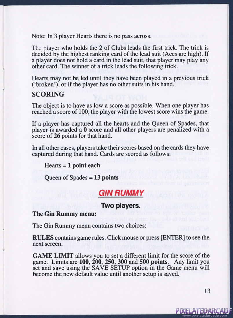 Hoyle: Official Book of Games - Volume 1: Instruction Manual - Page 16