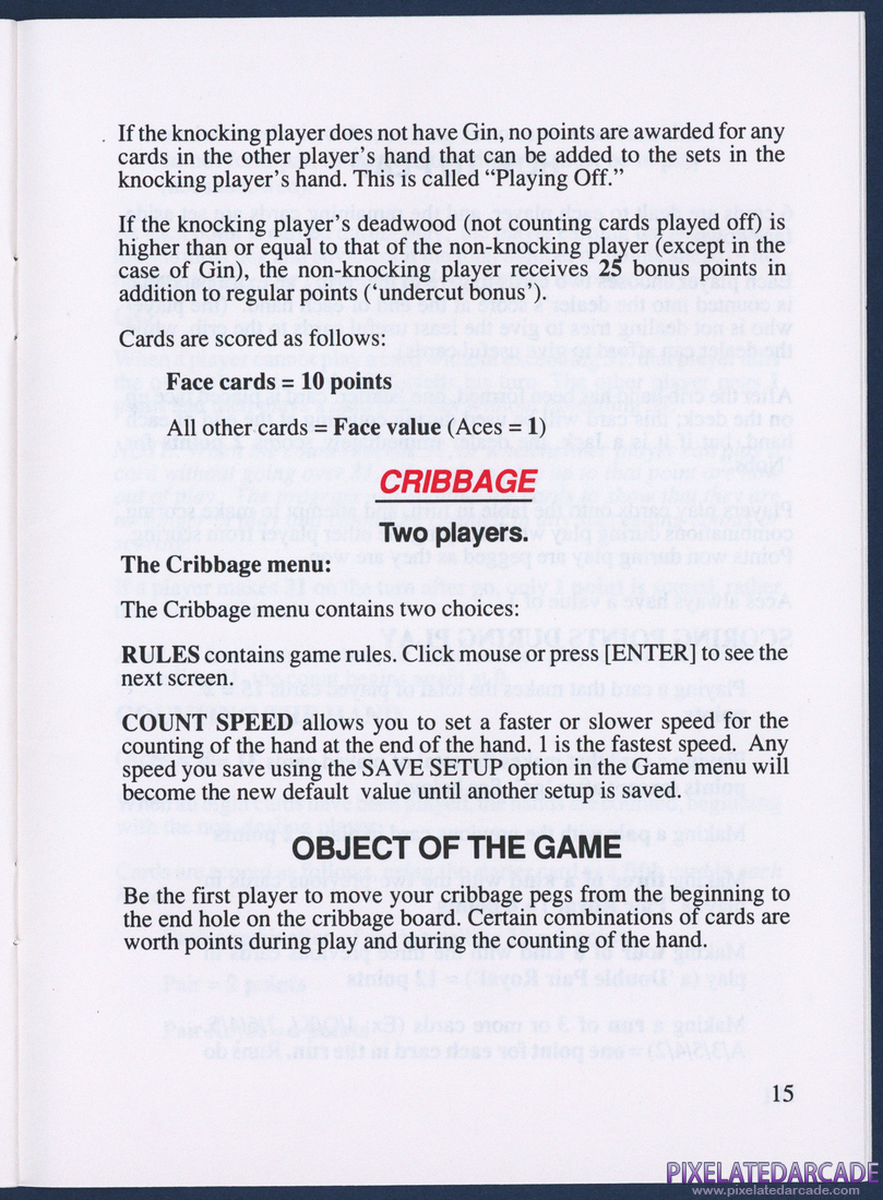 Hoyle: Official Book of Games - Volume 1: Instruction Manual - Page 18