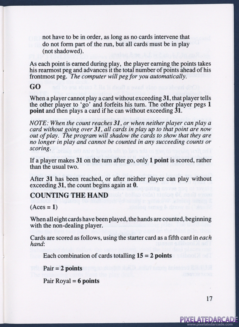 Hoyle: Official Book of Games - Volume 1: Instruction Manual - Page 20