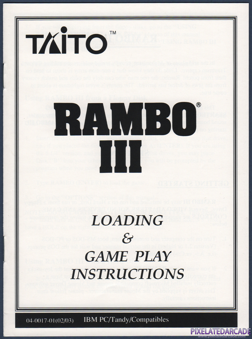 Rambo III: Instruction Manual - Page 1