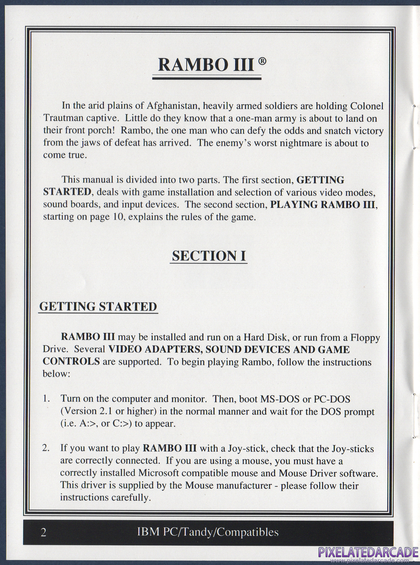 Rambo III: Instruction Manual - Page 2