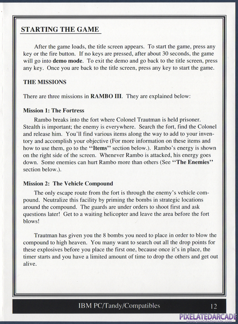 Rambo III: Instruction Manual - Page 12