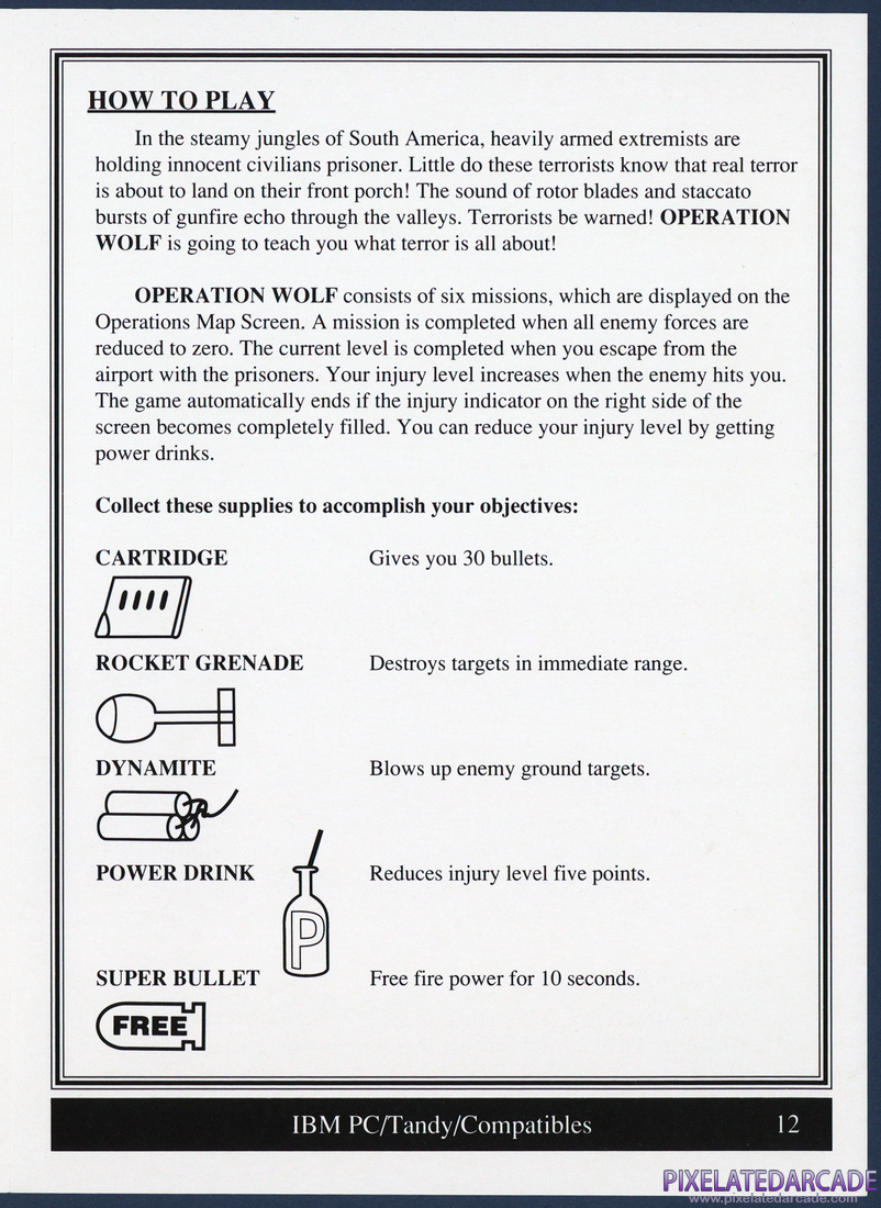 Operation Wolf: Instruction Manual - Page 12