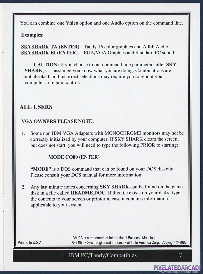 Sky Shark: Loading Instructions - Page 7