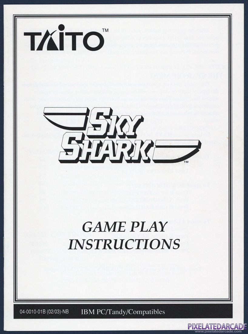 Sky Shark: Game Play Instructions - Page 1