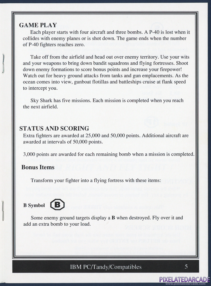 Sky Shark: Game Play Instructions - Page 5