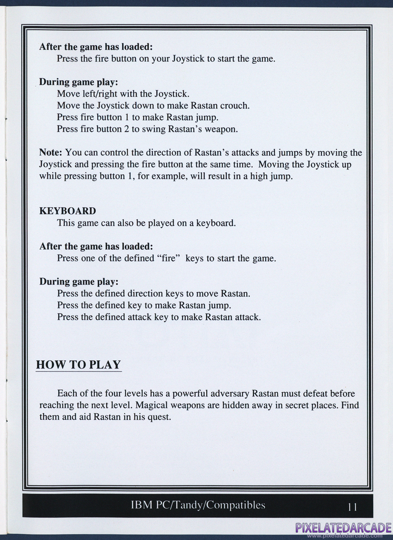 Rastan: Instruction Manual - Page 11