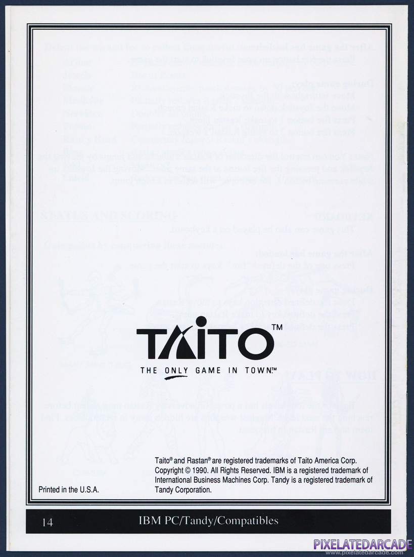 Rastan: Instruction Manual - Page 14