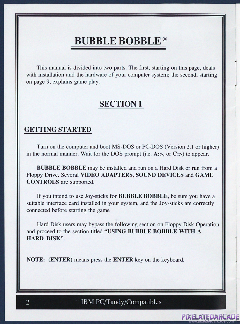 Bubble Bobble: Instruction Manual - Page 2