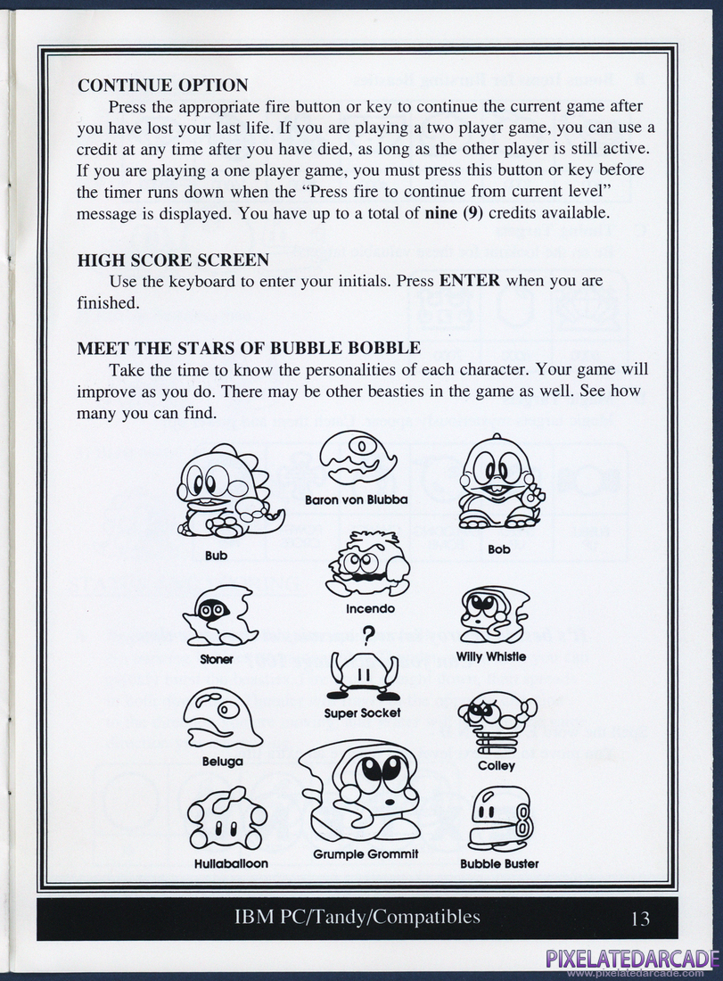 Bubble Bobble: Instruction Manual - Page 13