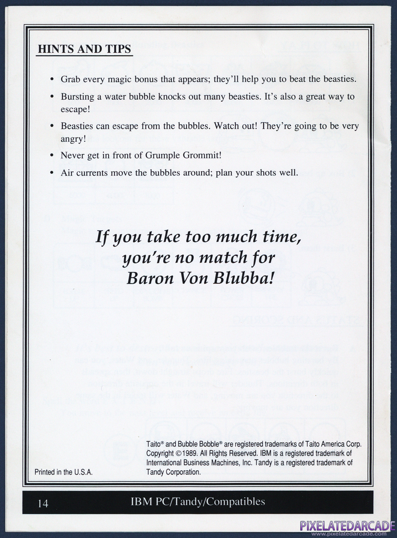 Bubble Bobble: Instruction Manual - Page 14