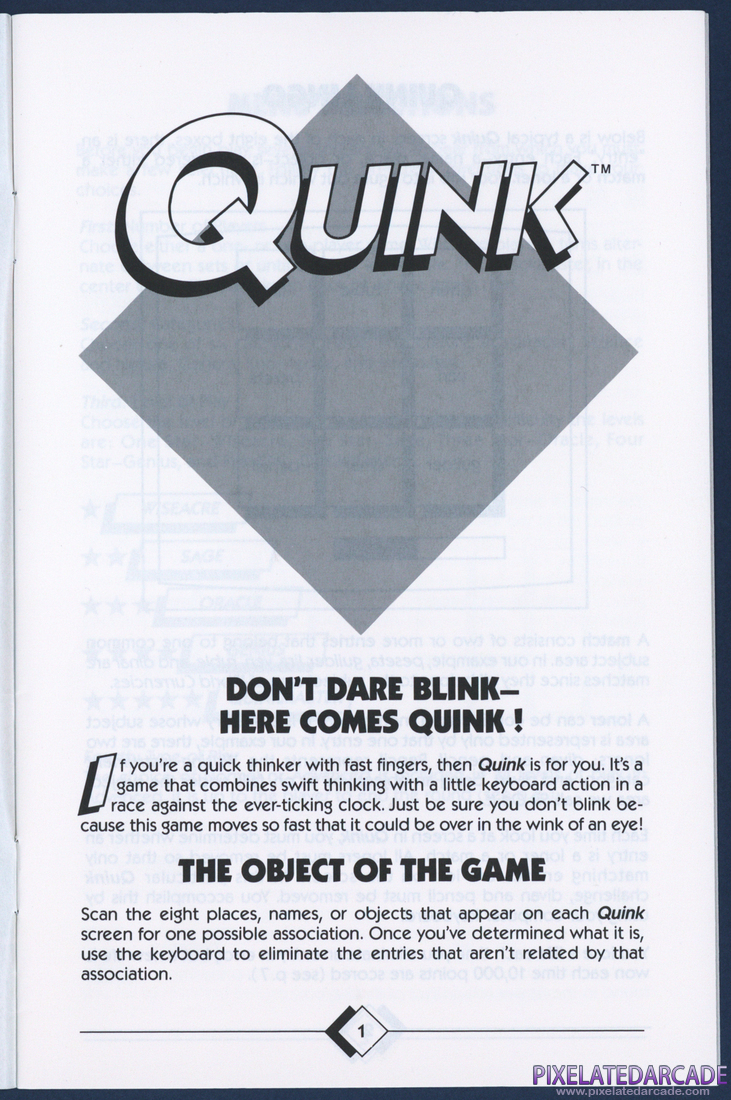 Quink: Instruction Manual - Page 3