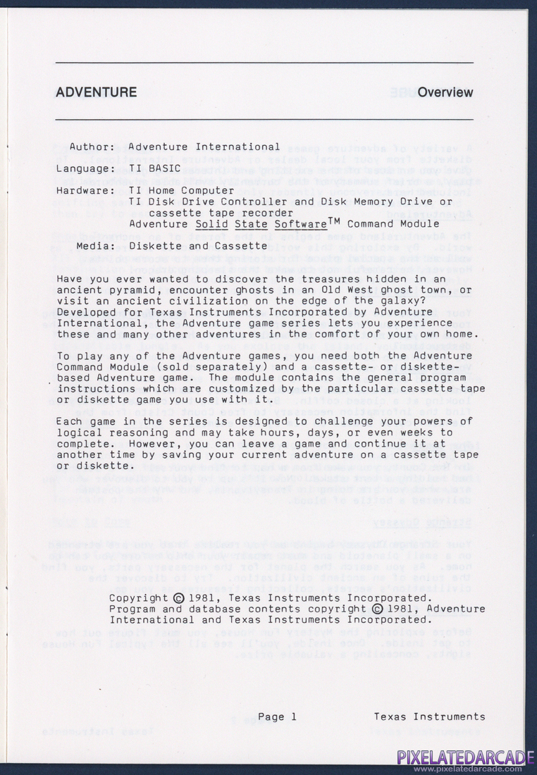 Ghost Town: Instruction Manual - Page 1