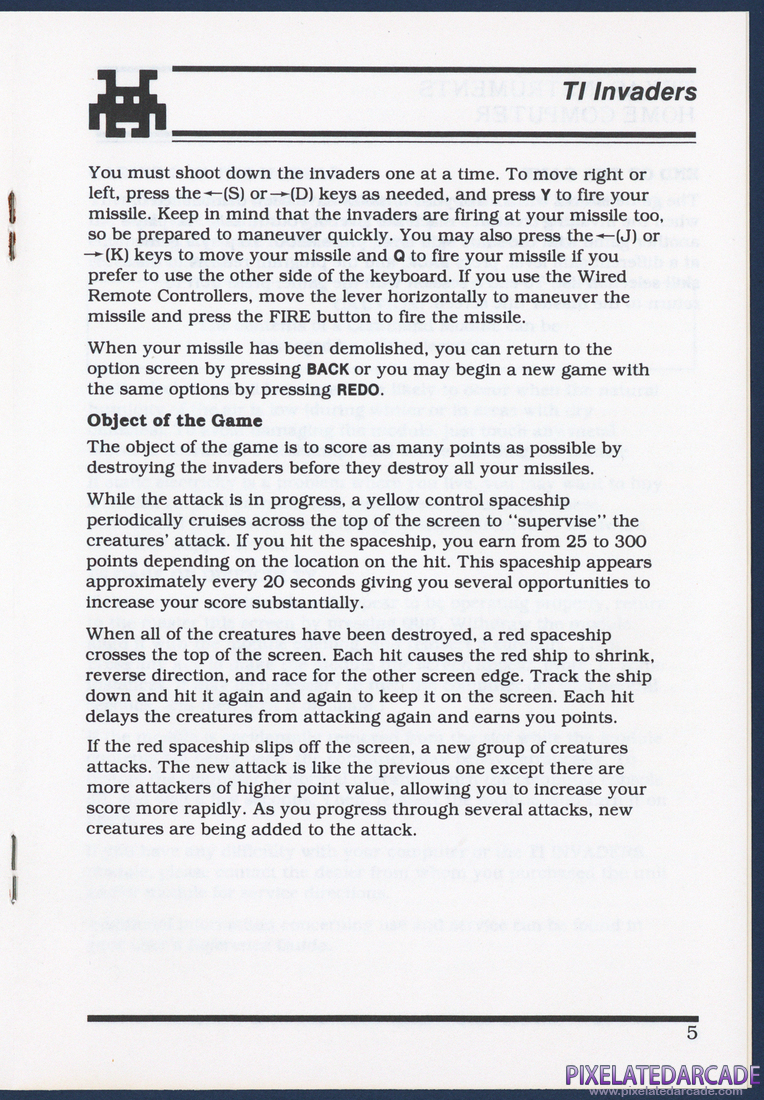 TI Invaders: Instruction Manual - Page 5