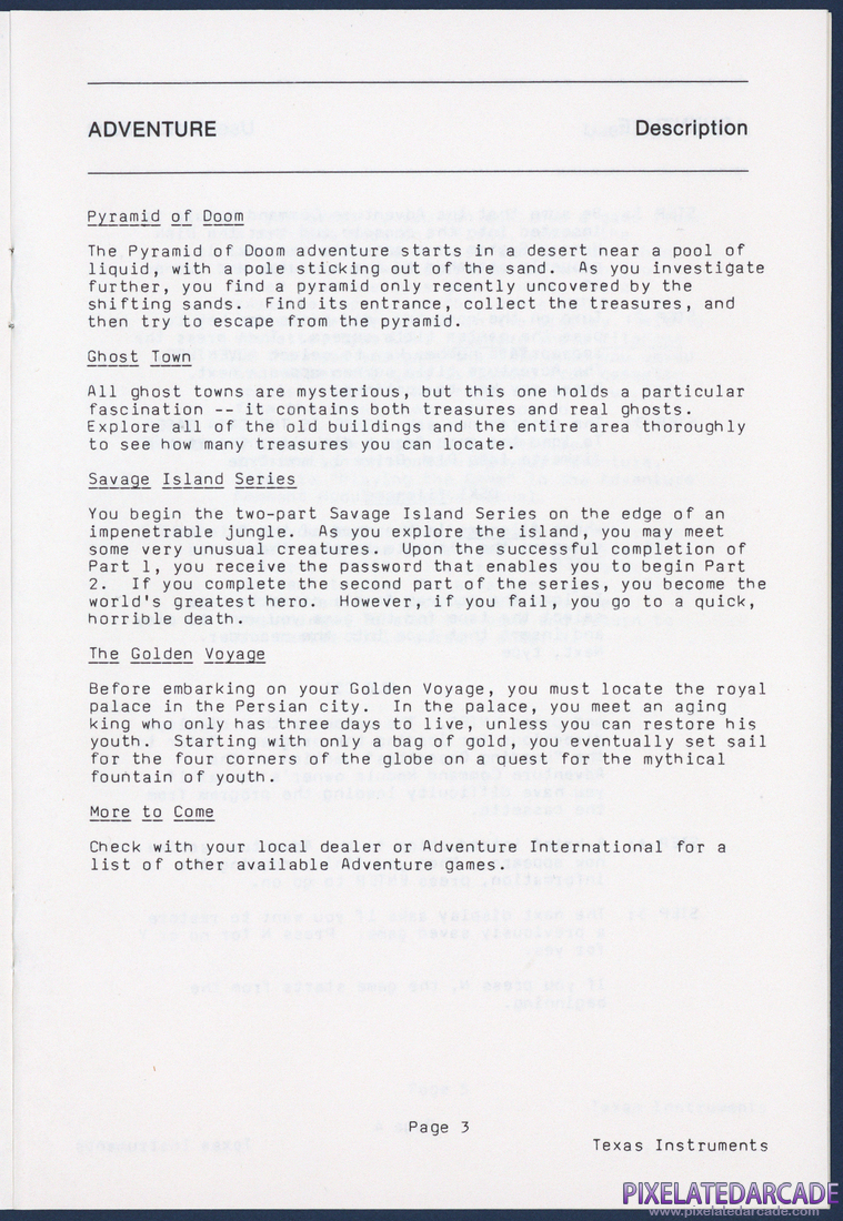Savage Island Series: Instruction Manual - Page 3 