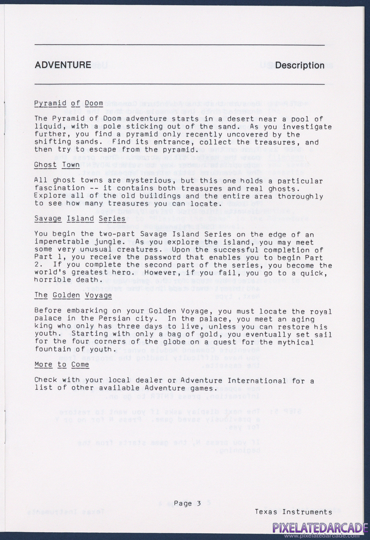 Savage Island Series: Instruction Manual - Page 3