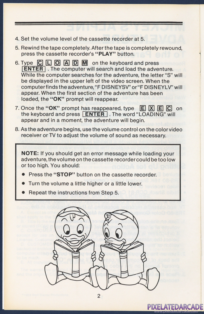 Mickey's Alpine Adventure: Instruction Manual - Page 2