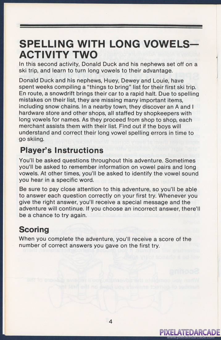 Mickey's Alpine Adventure: Instruction Manual - Page 4
