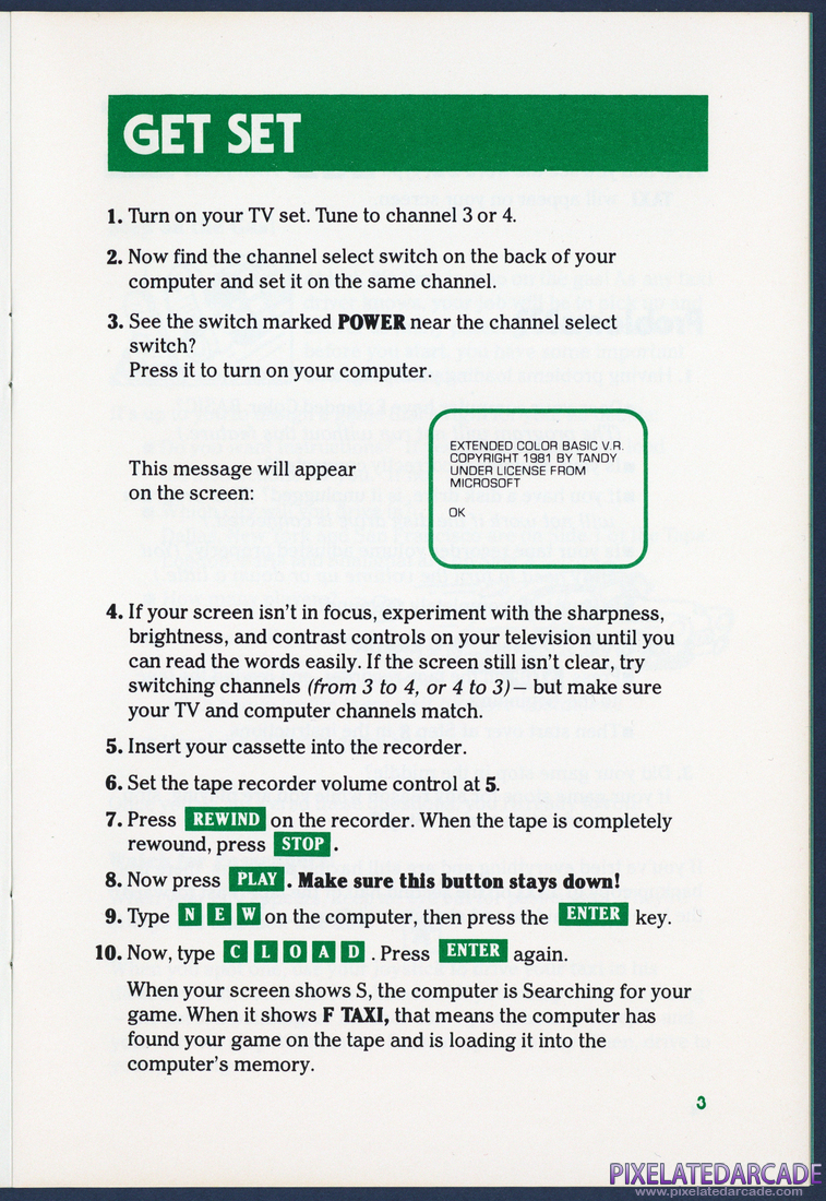 Taxi: Instruction Manual - Page 3
