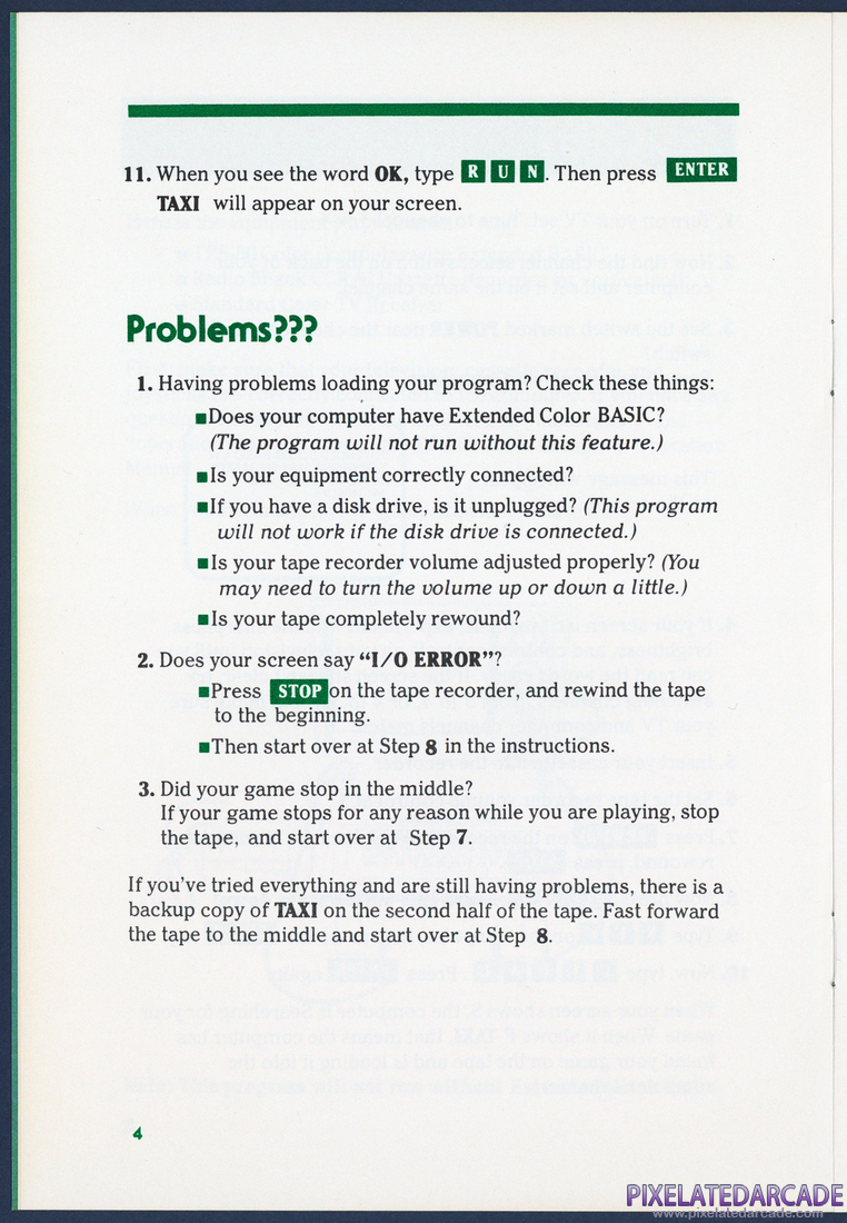 Taxi: Instruction Manual - Page 4