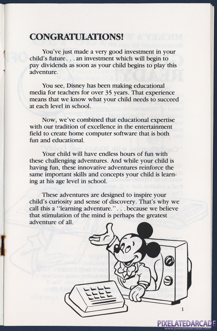 Mickey's World of Writing: Instruction Manual - Page 1