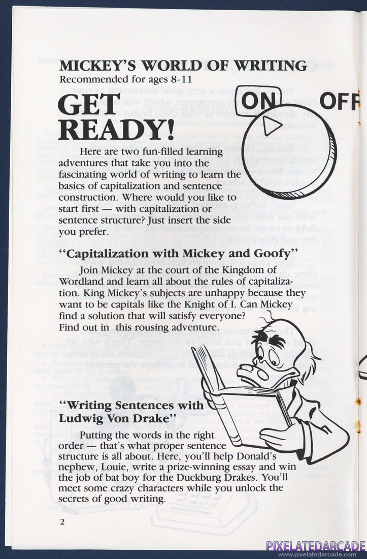Mickey's World of Writing: Instruction Manual - Page 2