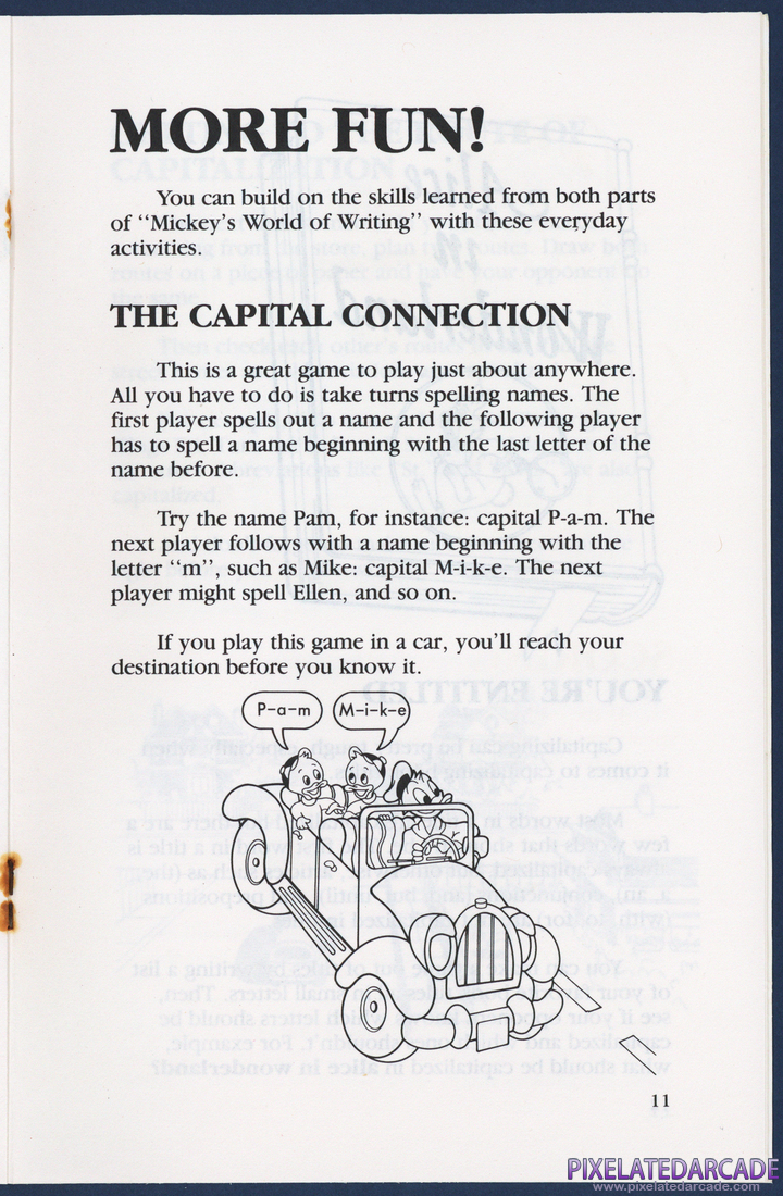 Mickey's World of Writing: Instruction Manual - Page 11