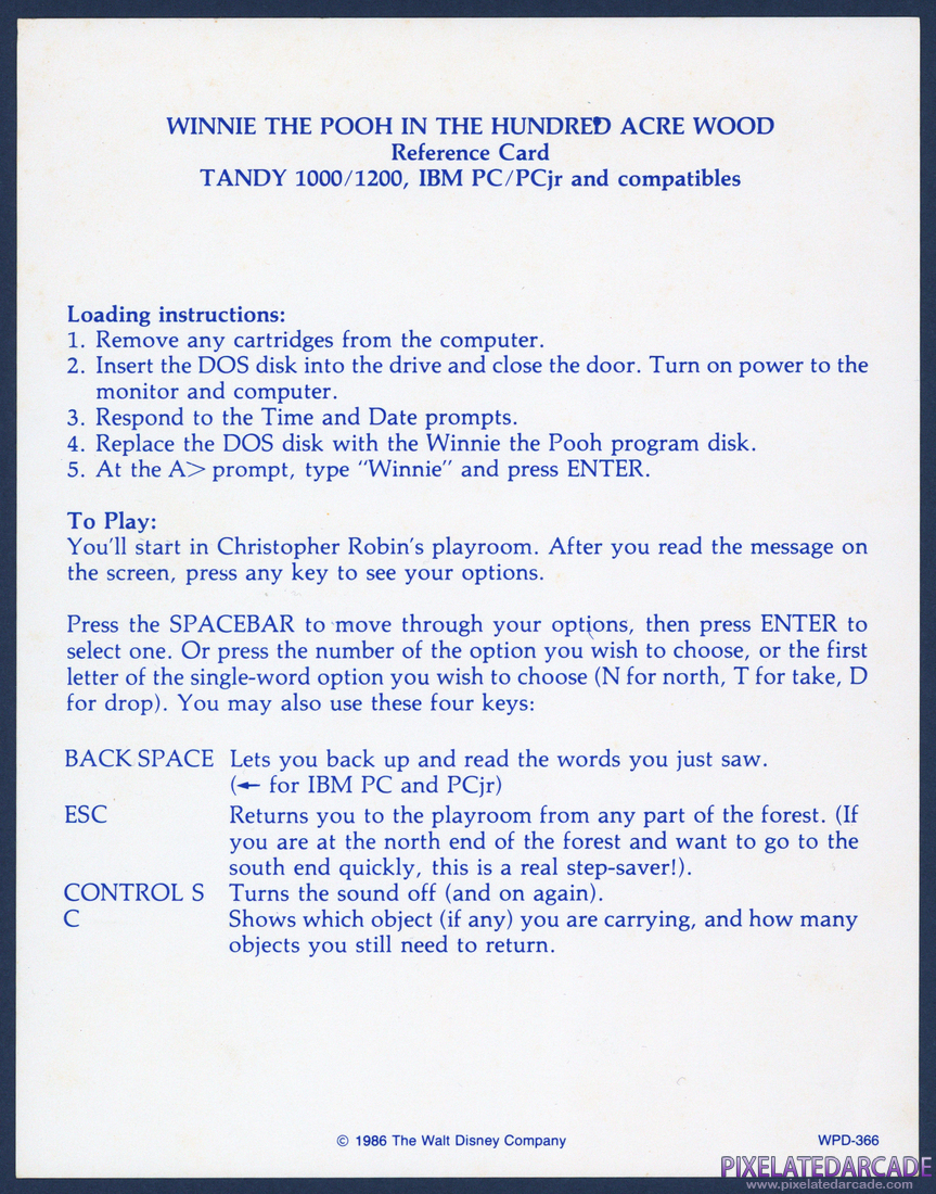 Winnie the Pooh in the Hundred Acre Wood: Instruction Manual - Addendum