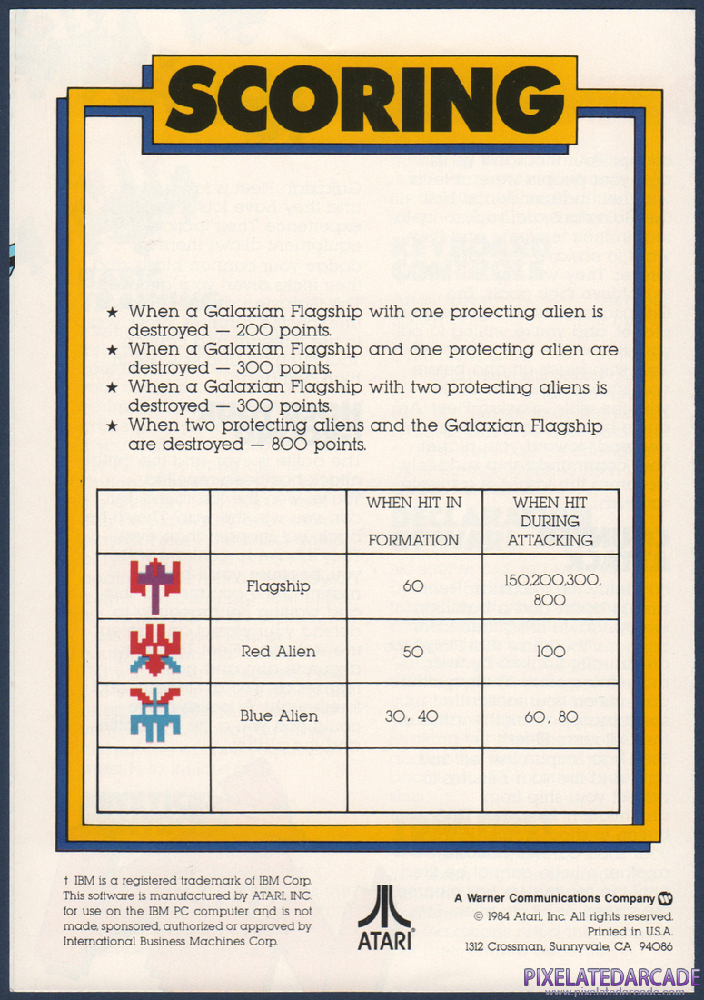 Galaxian: Instruction Manual - Page 3