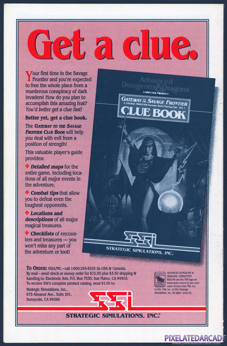 Gateway to the Savage Frontier: Rule Book - Back Cover