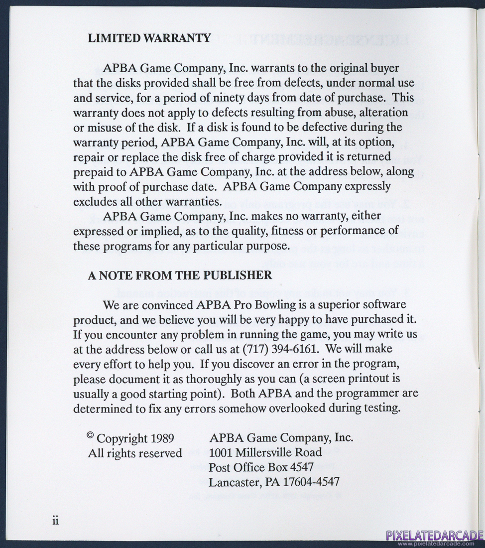 APBA Pro Bowling: Instruction Manual - Page 3