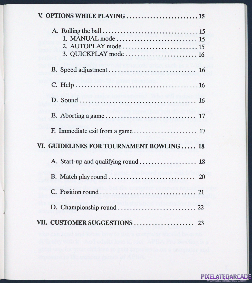 APBA Pro Bowling: Instruction Manual - Page 7