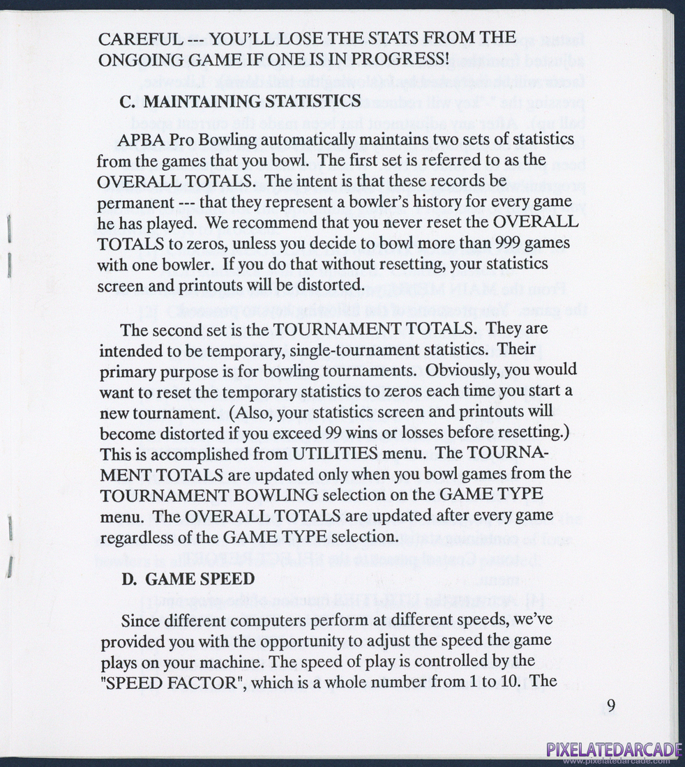 APBA Pro Bowling: Instruction Manual - Page 16