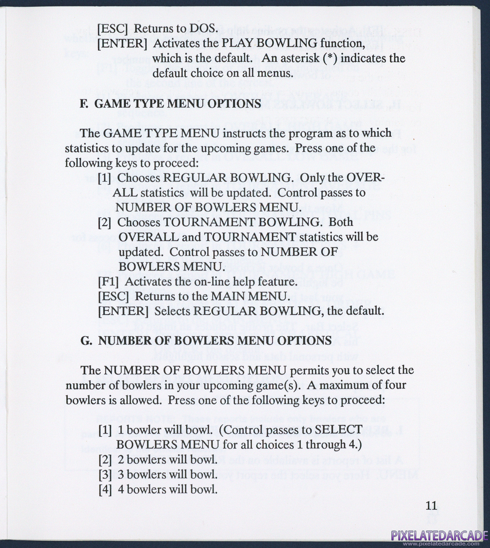 APBA Pro Bowling: Instruction Manual - Page 18