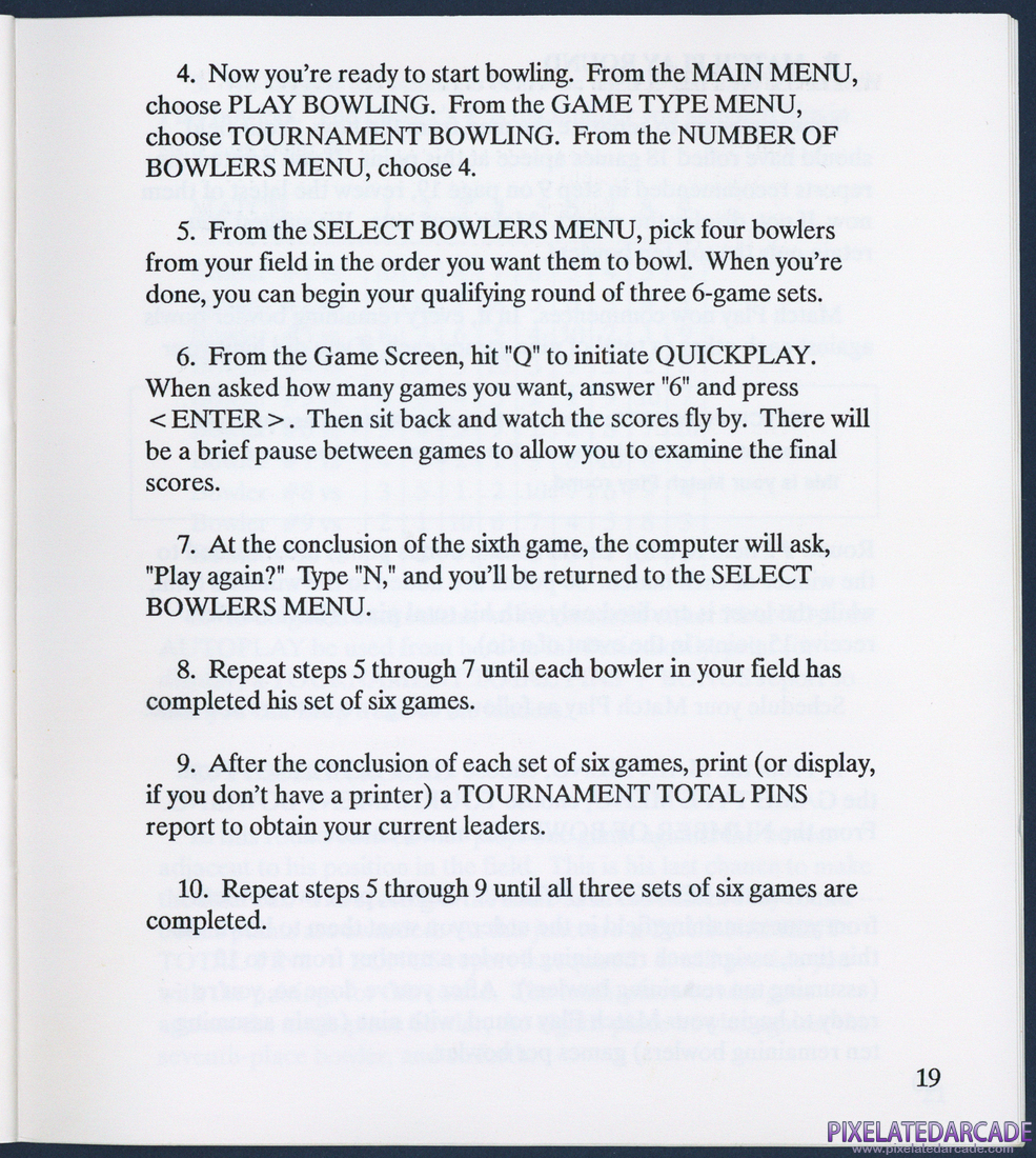APBA Pro Bowling: Instruction Manual - Page 26