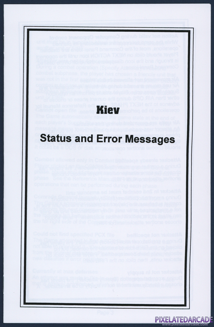Kiev: Status and Error Messages - Page 1