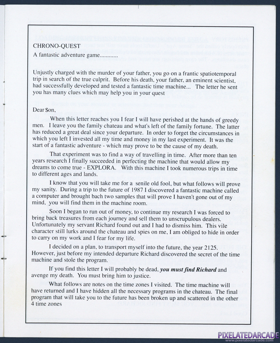 Chrono Quest: Instruction Manual - Page 3
